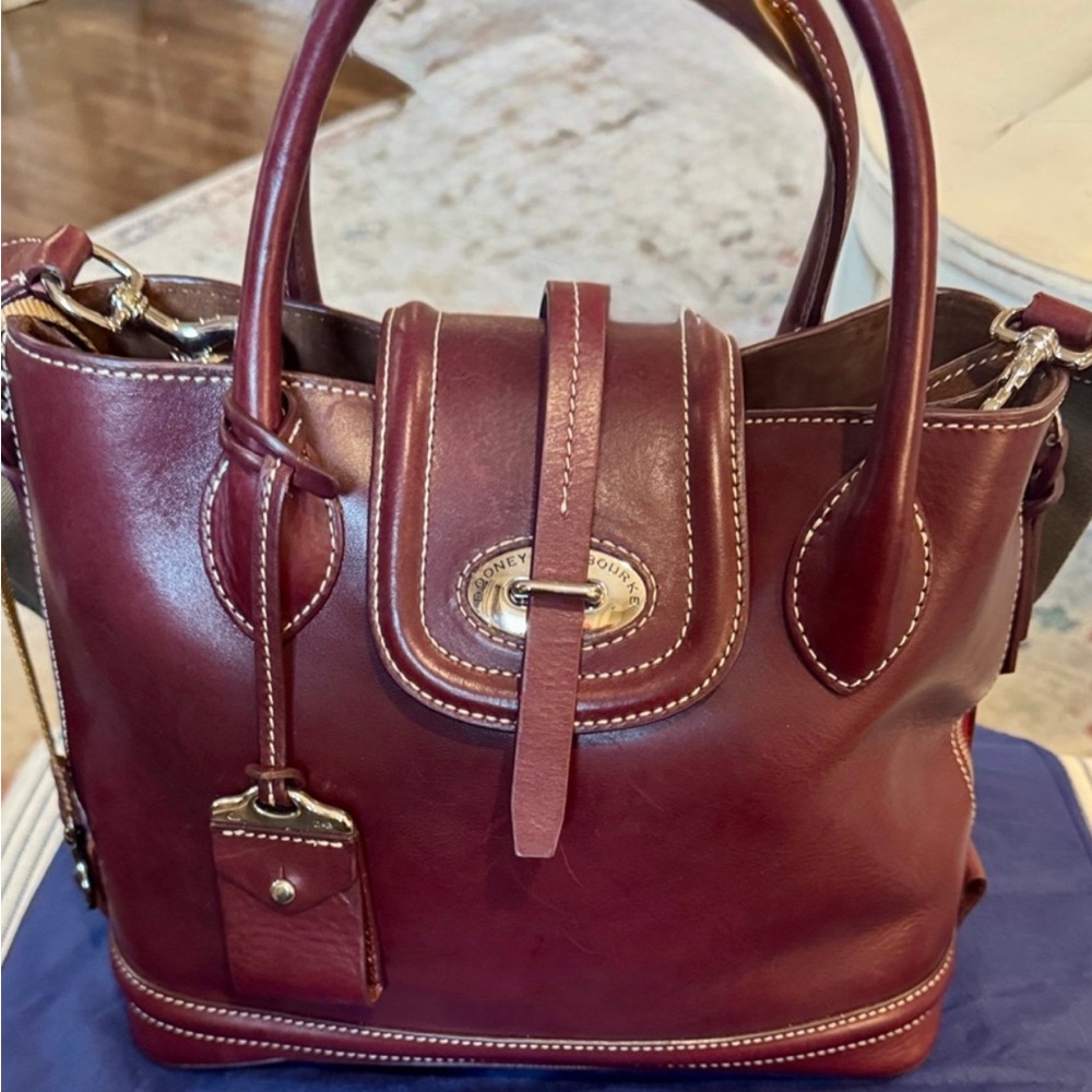 Dooney and Bourke Toscana Burgundy Leather Tote Bag